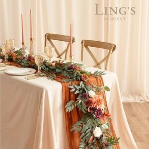 Ling’s 6ft Eucalyptus Garland with Terracotta Sunset Flowets